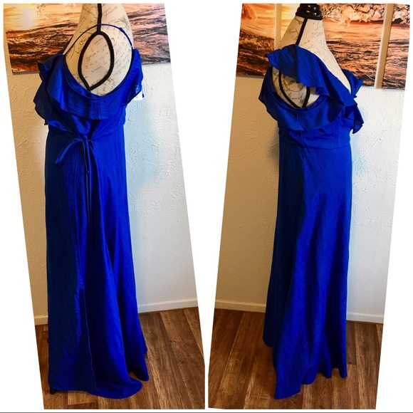 New Ruffle Front Wrap Maxi Dress - Picture 5 of 5